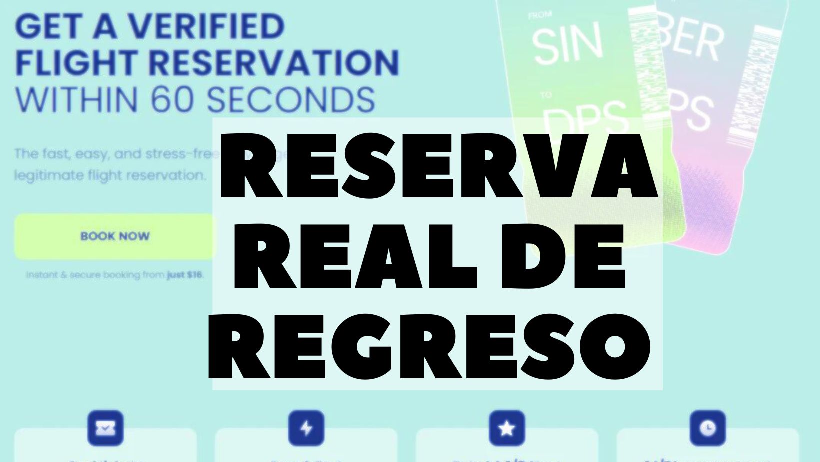 reserva real de regreso con onward ticket